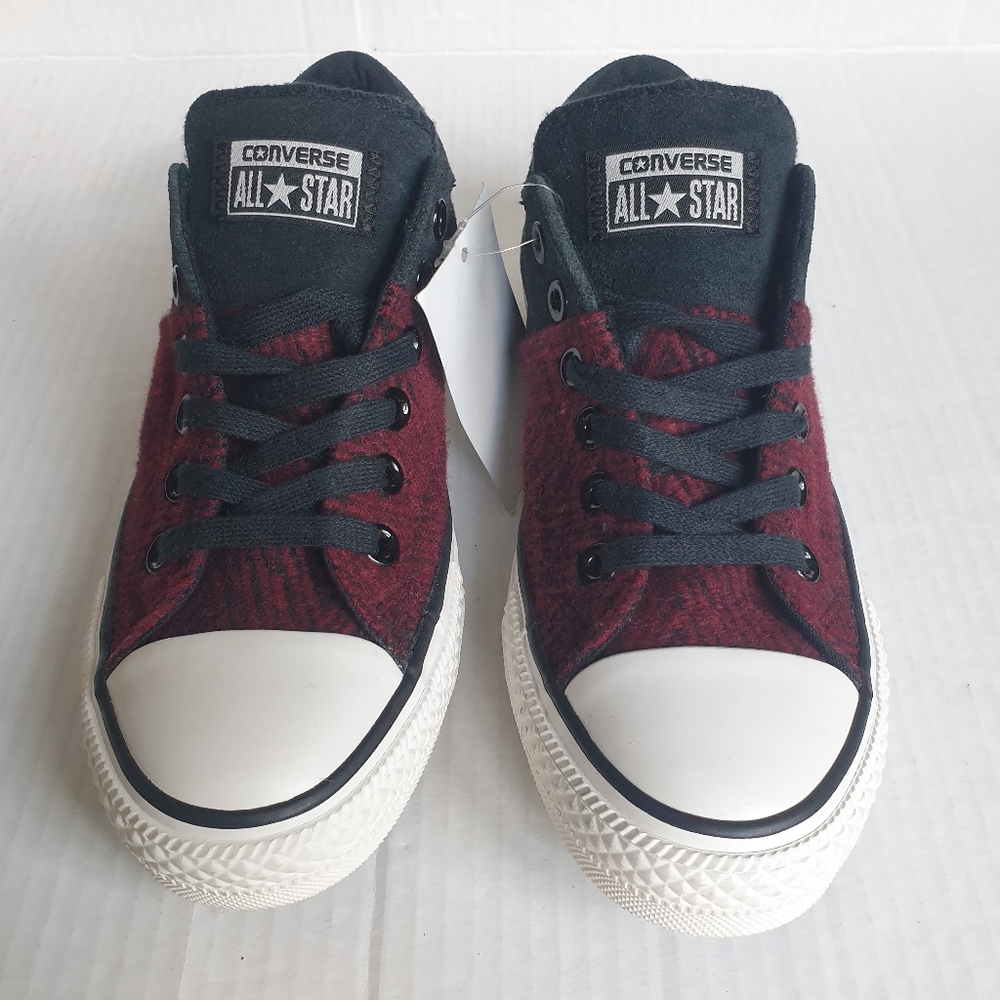 Converse Wm's Madison Low Top Sneakers w/ Black Suede & Chevron Burgundy Sz 7 - Picture 12 of 16